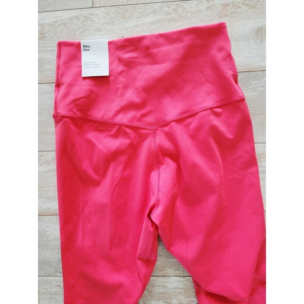 Nike One Womens S High Rise 7/8 Training Leggings Red/Pink‎ NWT RV $70